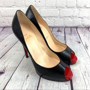 Christian Louboutin Black Leather Heels Size 39.5